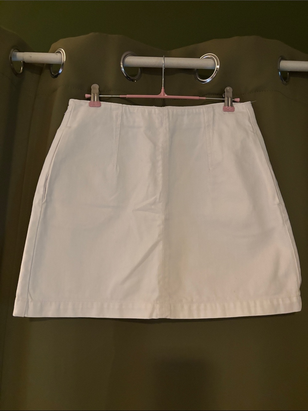 Topshop MOTO - White Denim Mini Skirt